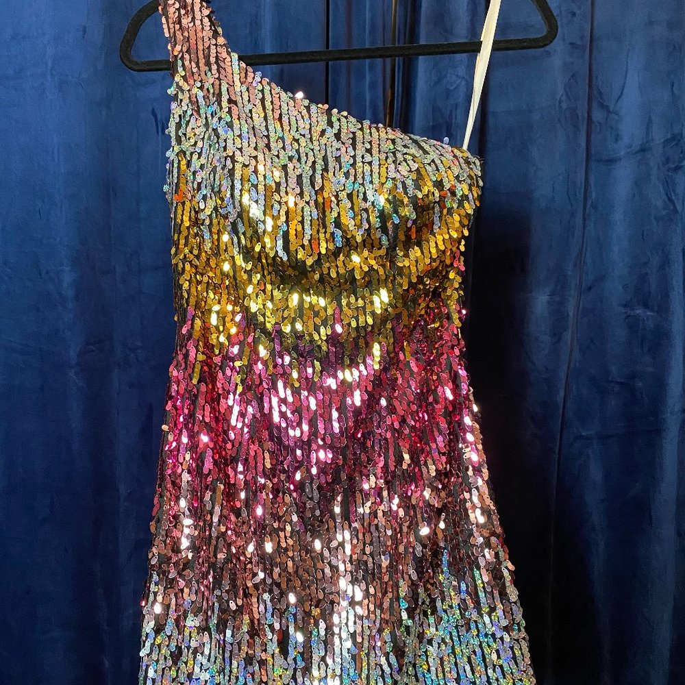 Wow! multi color sequin dress, size 4